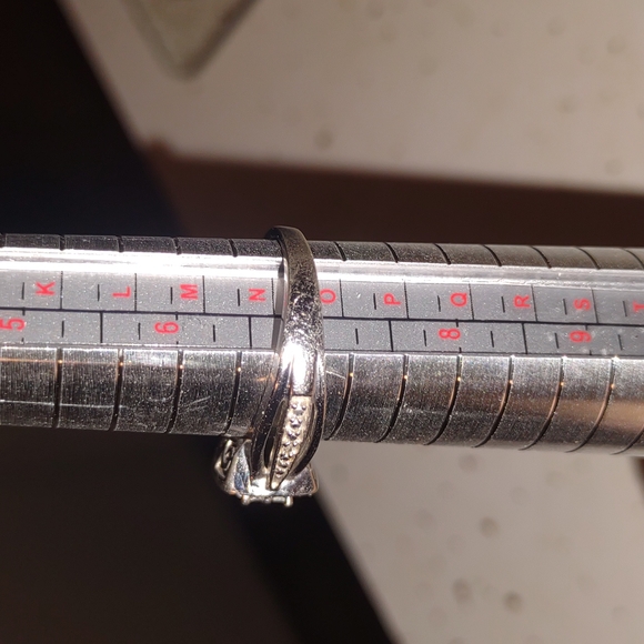 Quad Diamond Accent Square Frame Promise Ring/Sterling Silver (925) & Diamonds - Picture 7 of 8